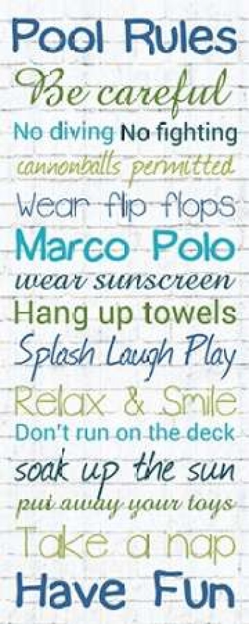 Pool Rules White Wash 3 Poster Print by Lauren Gibbons - Item # VARPDXGLPL039A2
